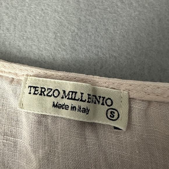 Terzo Millennio Italy Linen Sleeveless Dress Womens Size Small Pale Pink - Picture 9 of 12